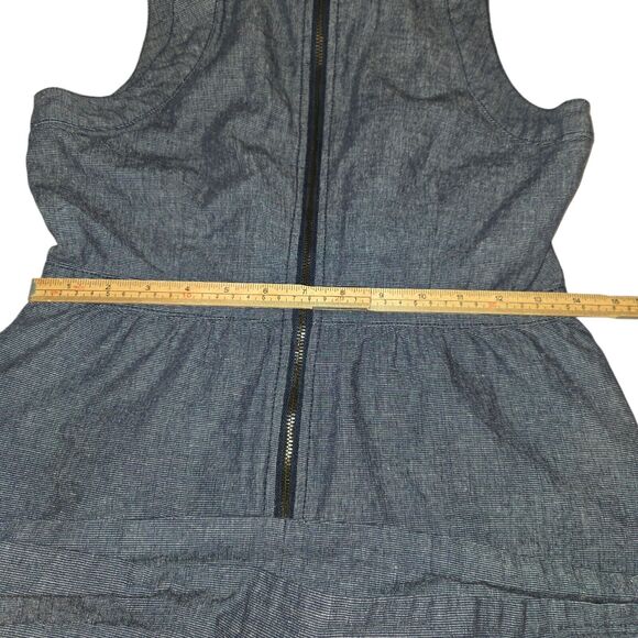 Tulle Brand Womens Small Dress Denim Mini Pockets Belt Pattern Lining Classy - Picture 11 of 16